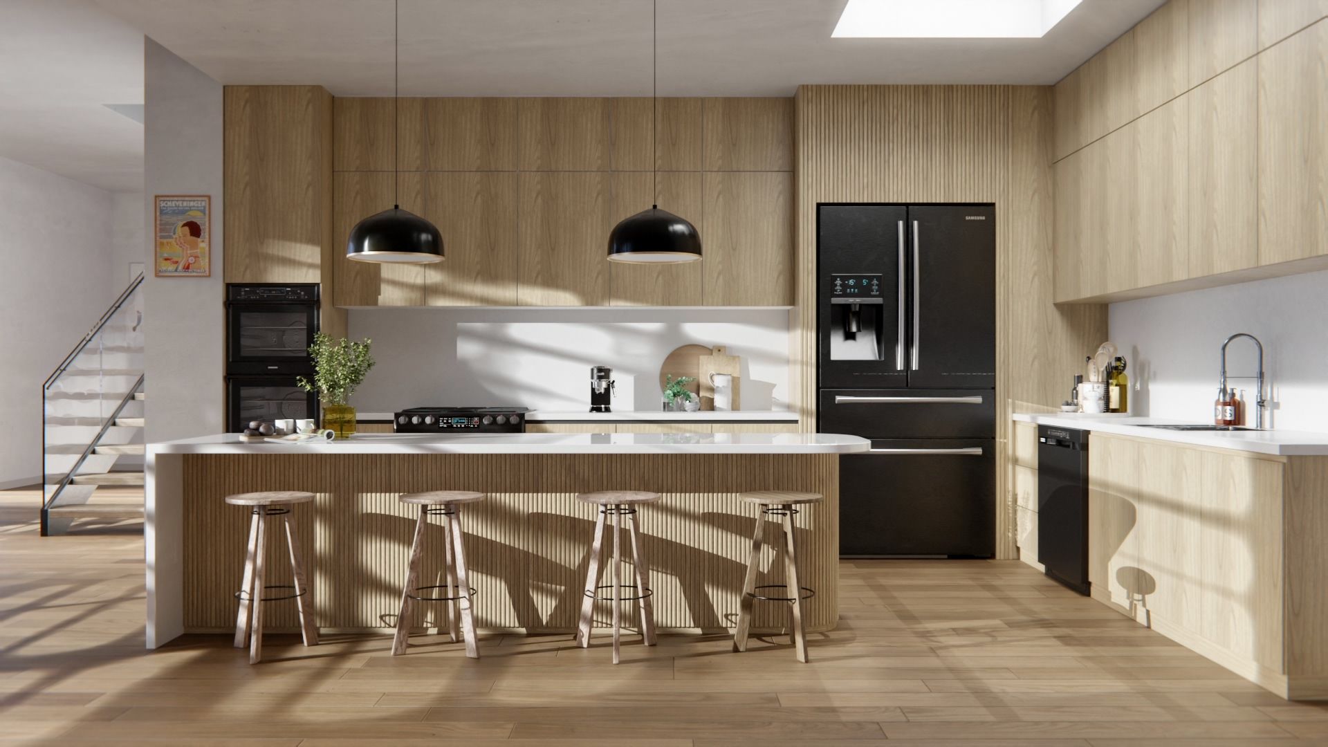 Cover Styl'® AF08 Roble Nogal — vinilo madera aplicado en interior, vista 2