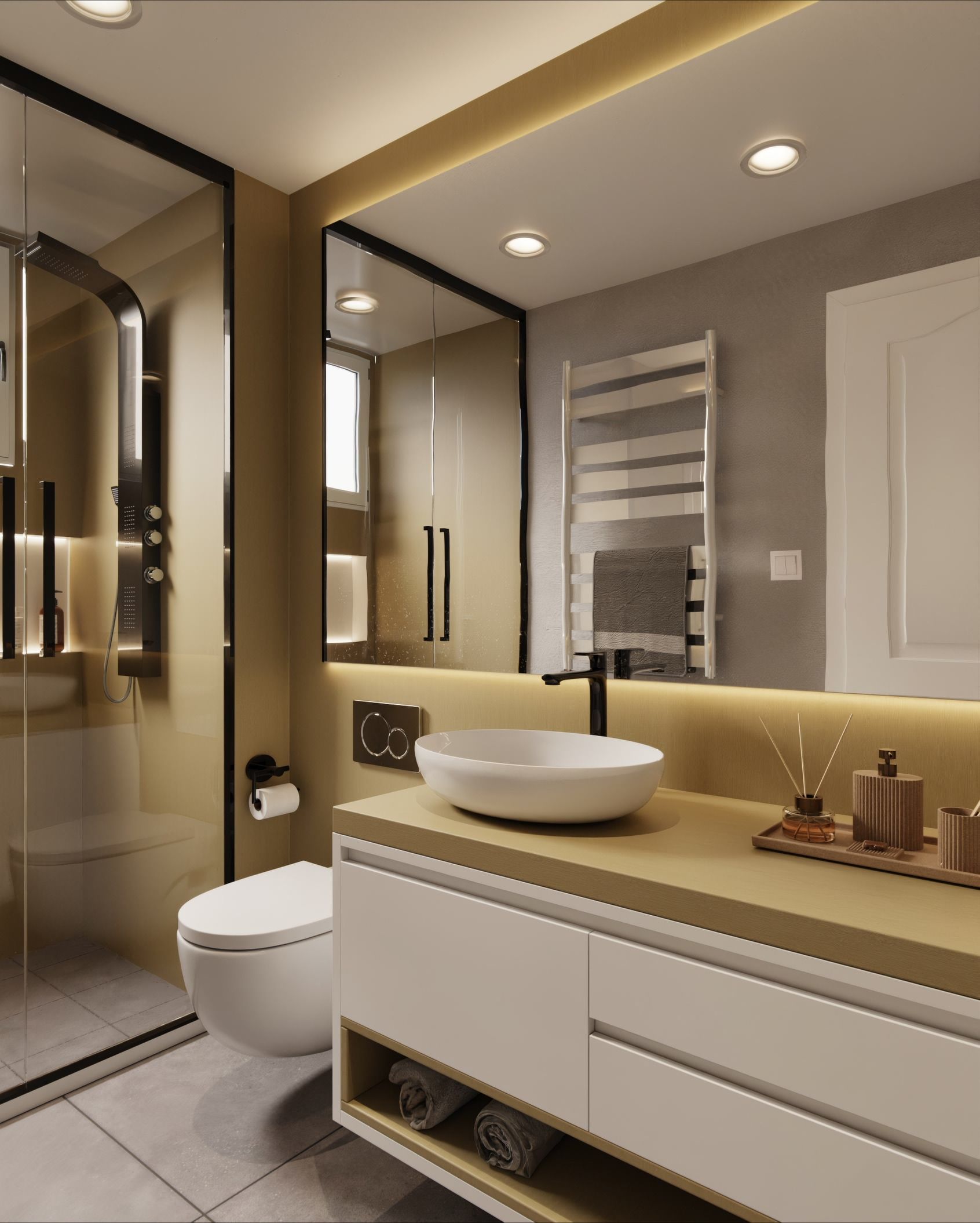 Cover Styl'® AG14 Roble Dorado Crema — vinilo madera aplicado en interior, vista 3