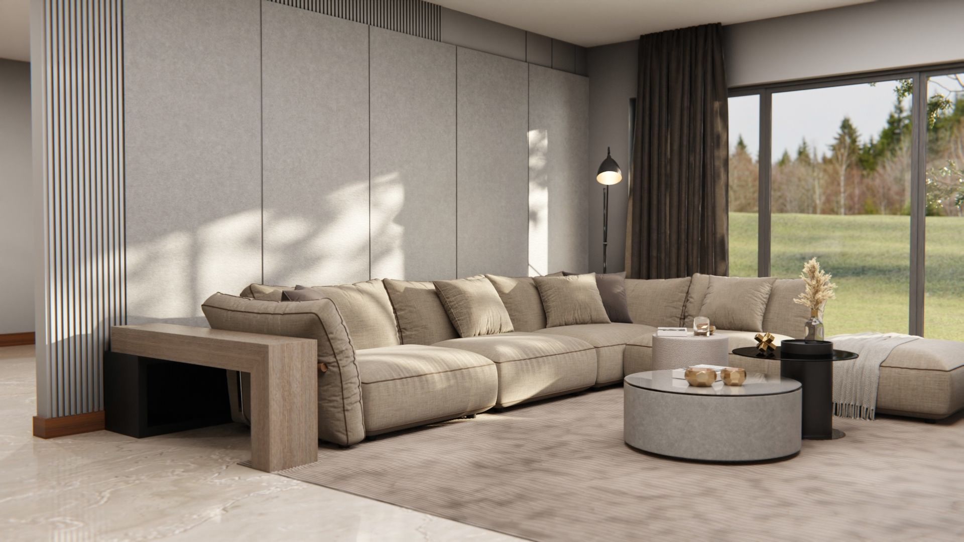 Cover Styl'® NE24 Gris Crudo — vinilo concreto aplicado en interior, vista 3