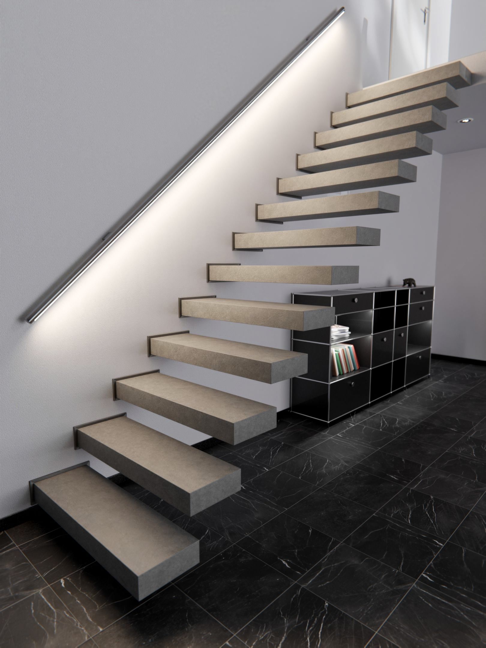 Cover Styl'® NE24 Gris Crudo — vinilo concreto aplicado en interior, vista 4