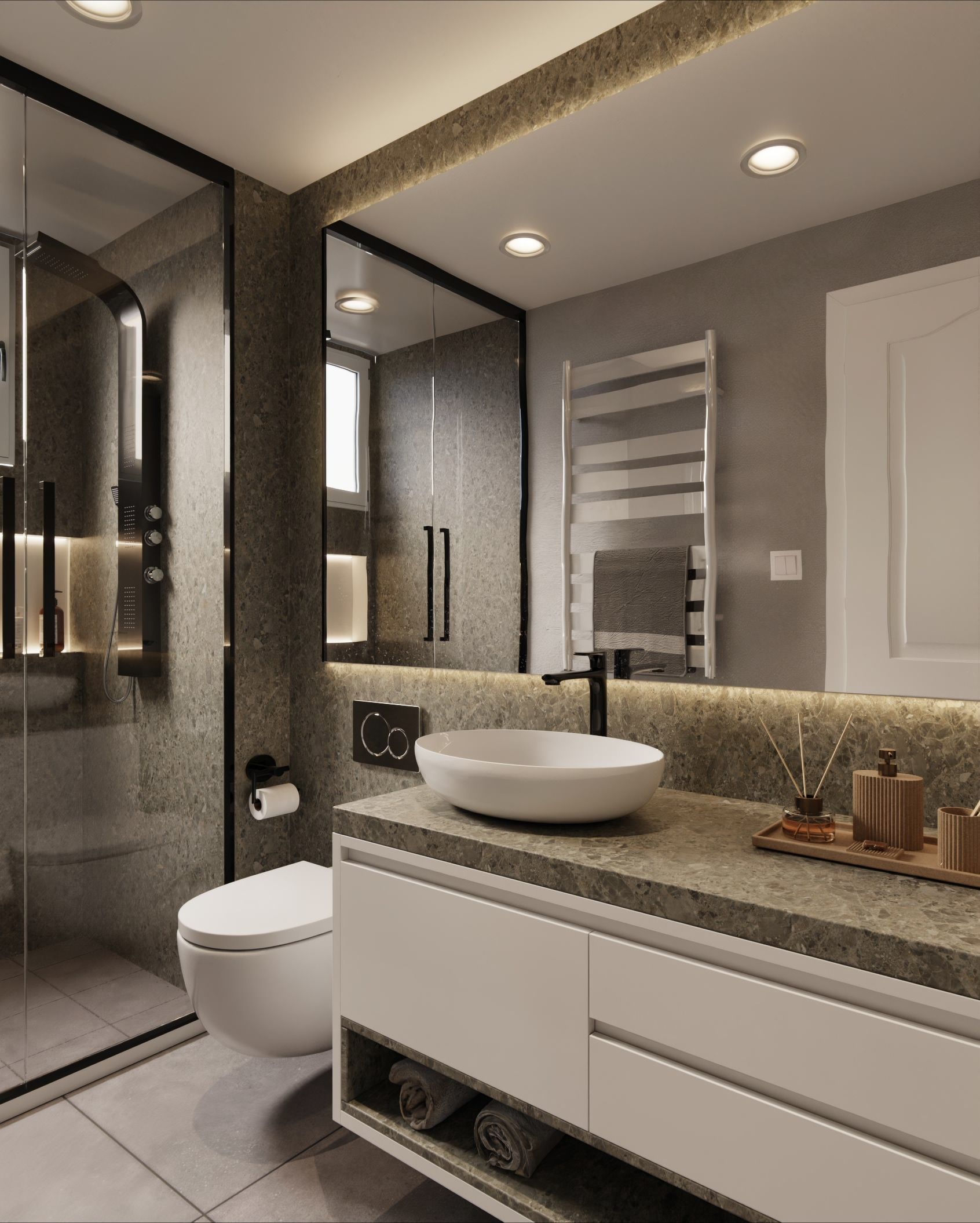 Cover Styl'® NF99 Lombarda Grigio — vinilo piedra aplicado en interior, vista 4