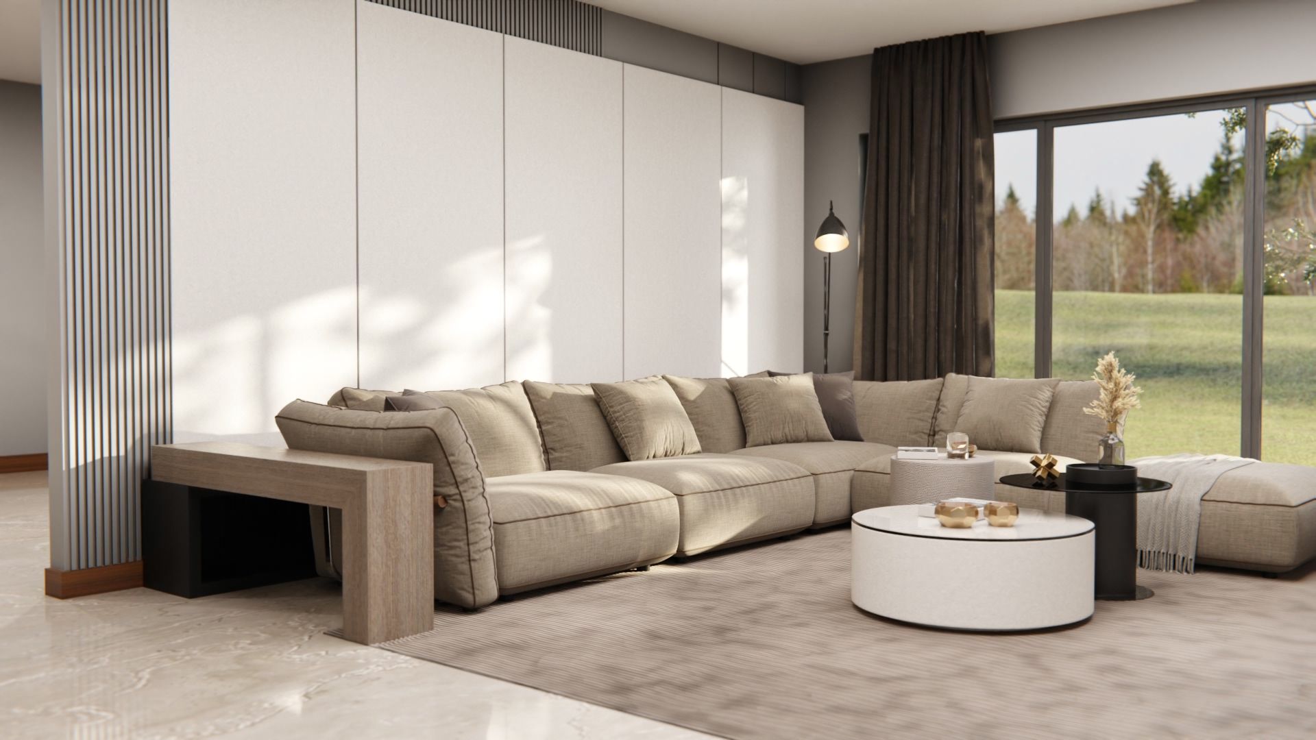 Cover Styl'® NH33 Cemento Blanco Roto — vinilo concreto aplicado en interior, vista 2