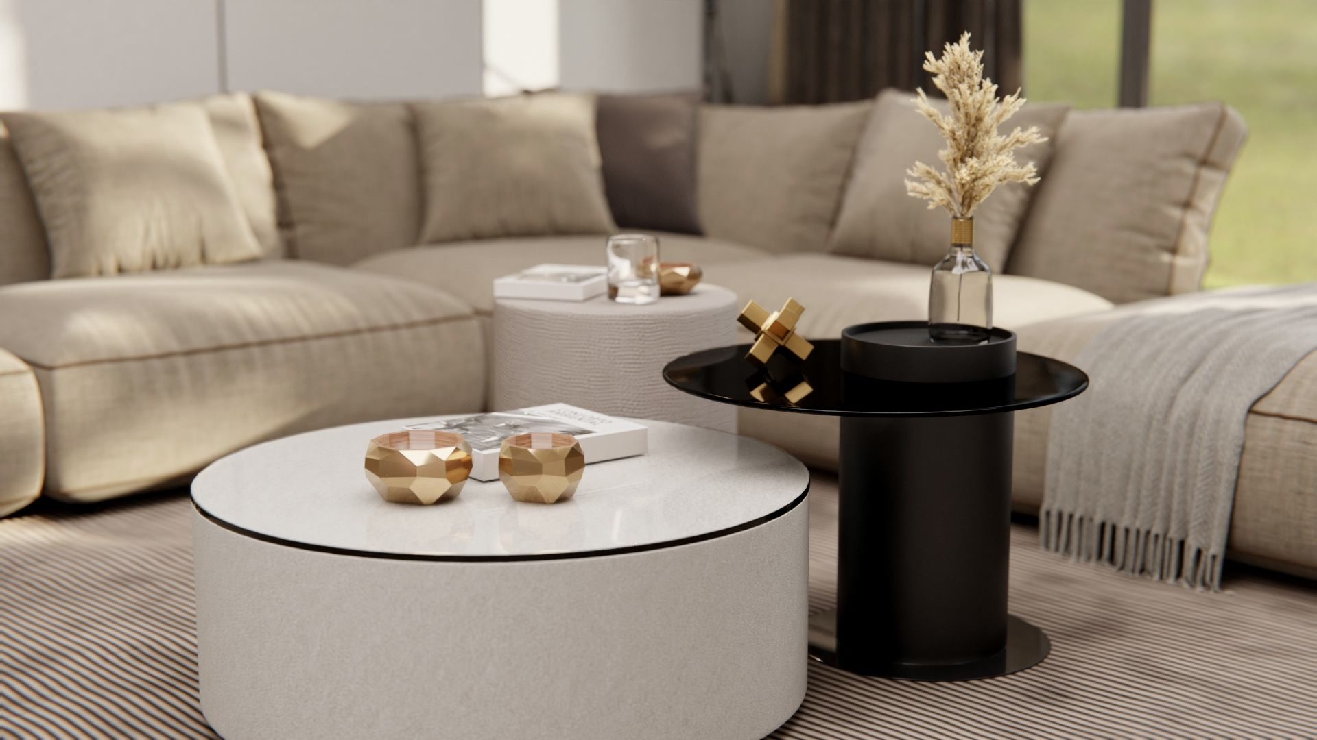Cover Styl'® NH35 Granito Crudo Beige — vinilo piedra aplicado en interior, vista 2