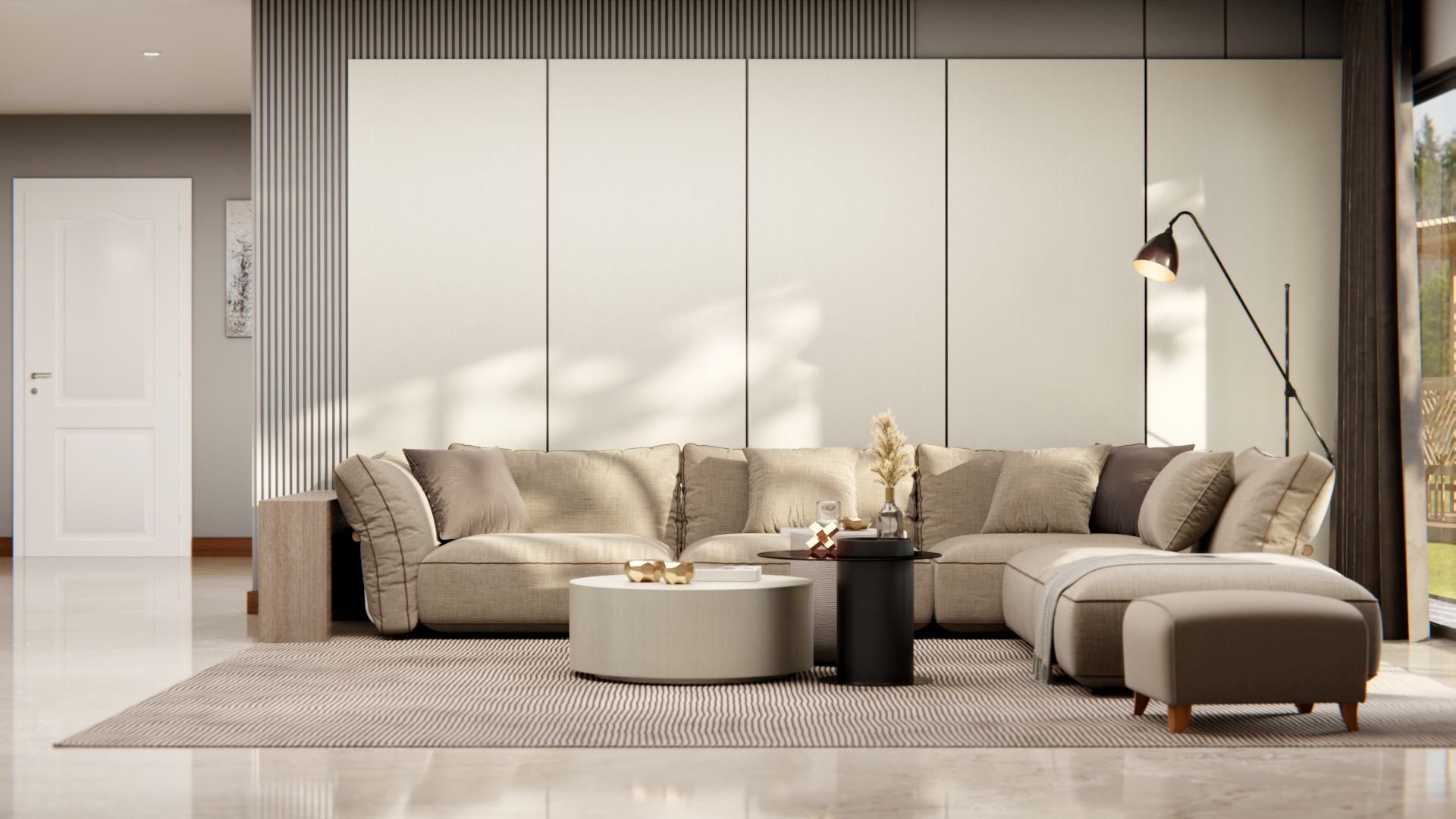 Cover Styl'® ST02 Malla Beige — vinilo textil aplicado en interior, vista 2
