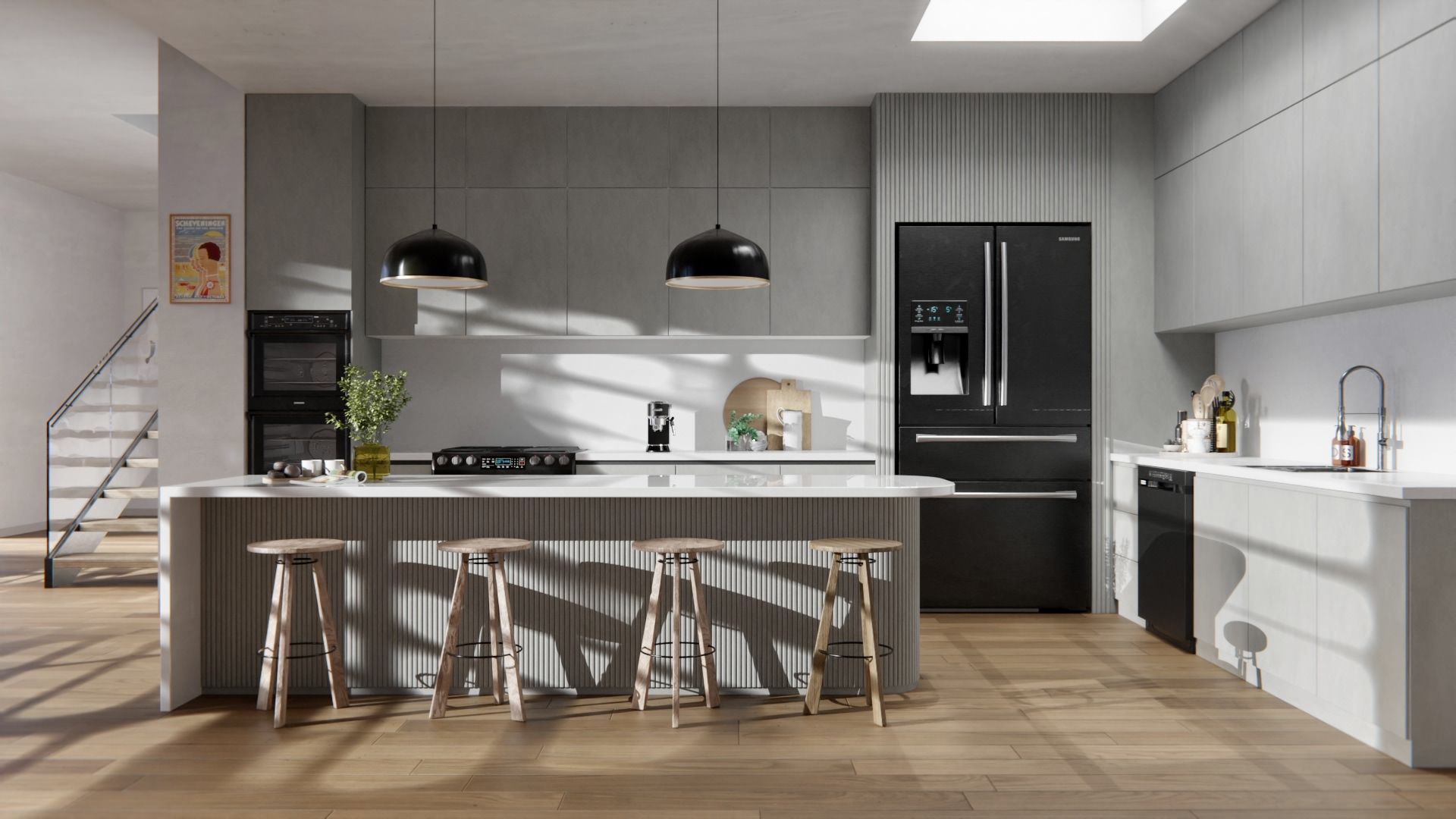 Cover Styl'® U19 Gris Cemento — vinilo concreto aplicado en interior, vista 4