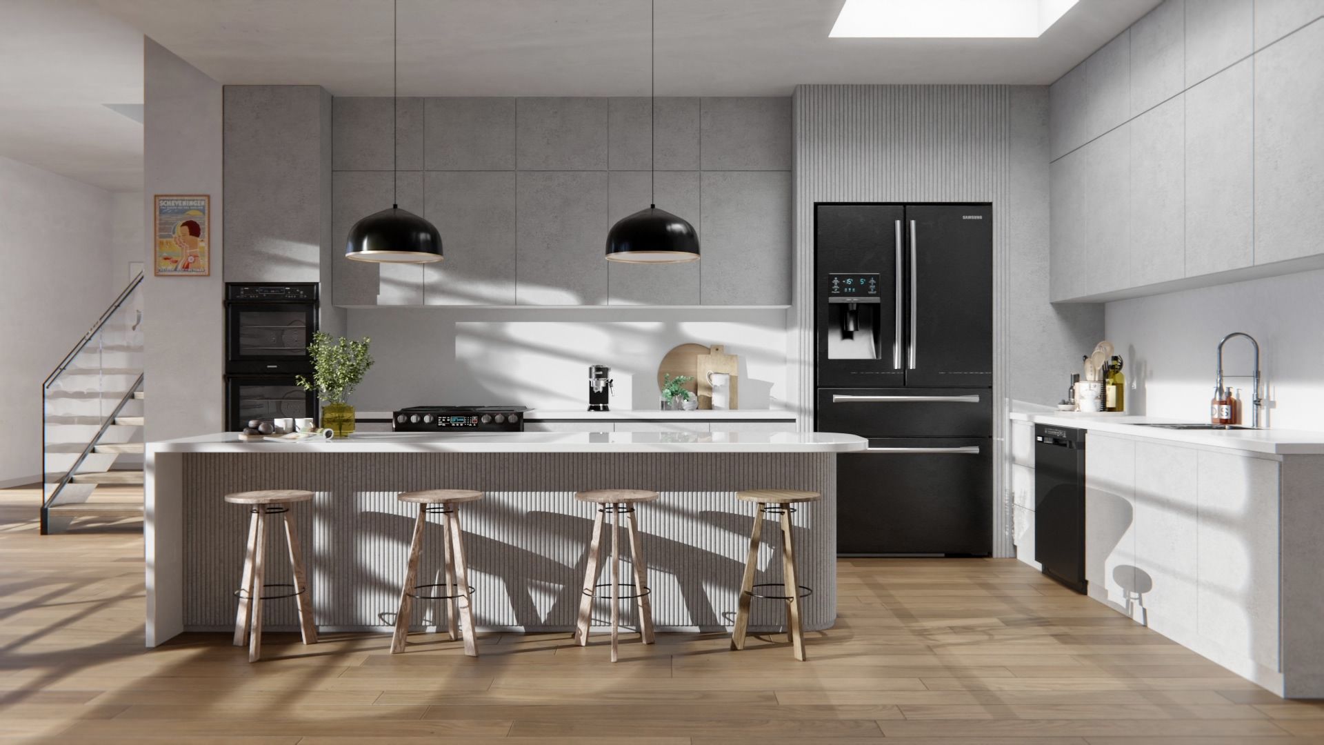 Cover Styl'® U21 Cemento Taupe — vinilo concreto aplicado en interior, vista 3