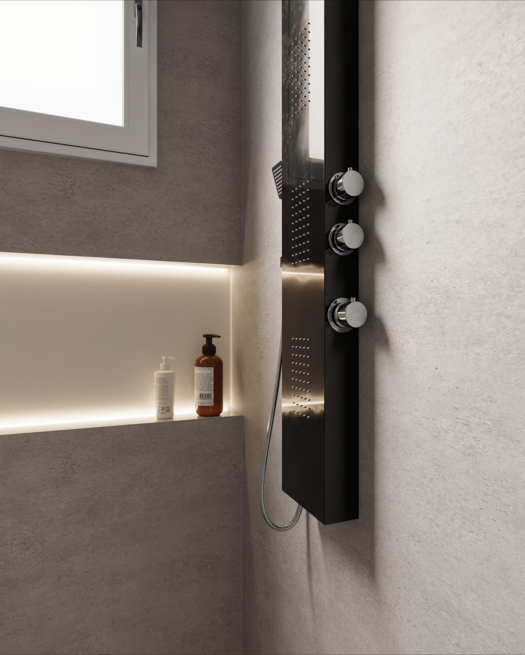 Cover Styl'® U21 Cemento Taupe — vinilo concreto aplicado en interior, vista 4