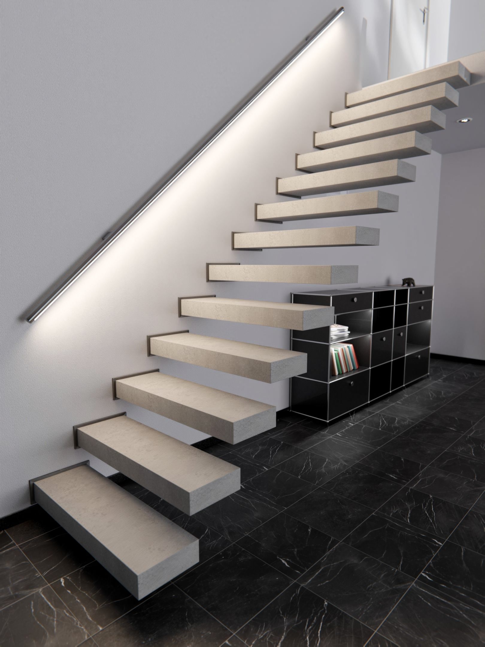 Cover Styl'® U21 Cemento Taupe — vinilo concreto aplicado en interior, vista 5