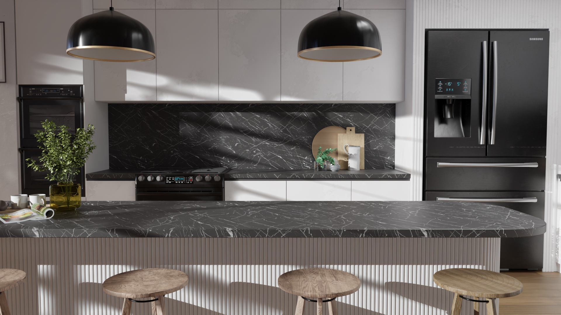 Cover Styl'® U50 Nero Marquina — vinilo piedra aplicado en interior, vista 3