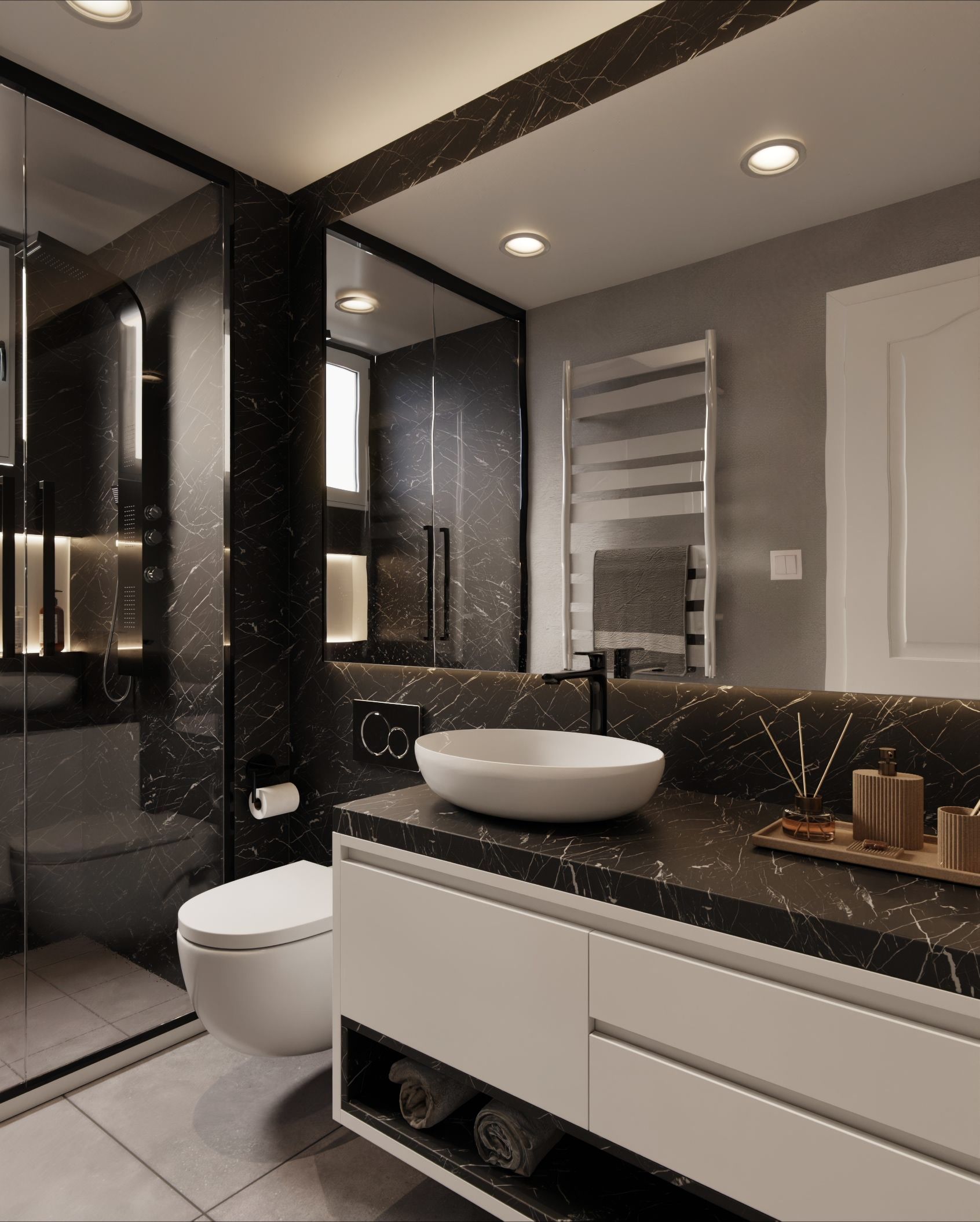 Cover Styl'® U50 Nero Marquina — vinilo piedra aplicado en interior, vista 5