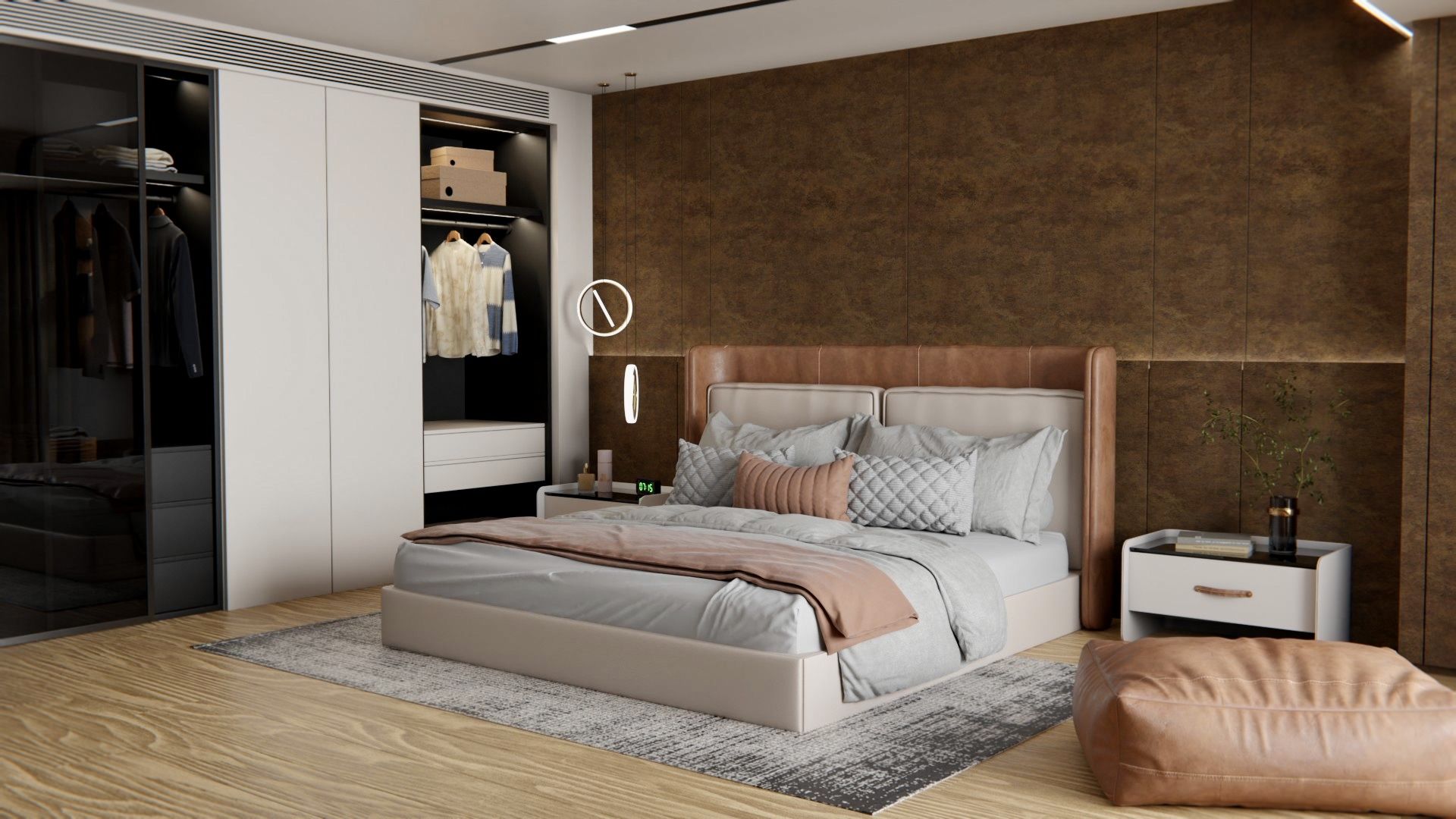 Cover Styl'® W6 Corten — vinilo metálico aplicado en interior, vista 3