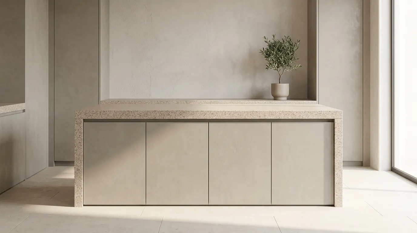 Cubierta de cocina de laminado recubierta con película arquitectónica de acabado mármol mate